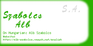 szabolcs alb business card